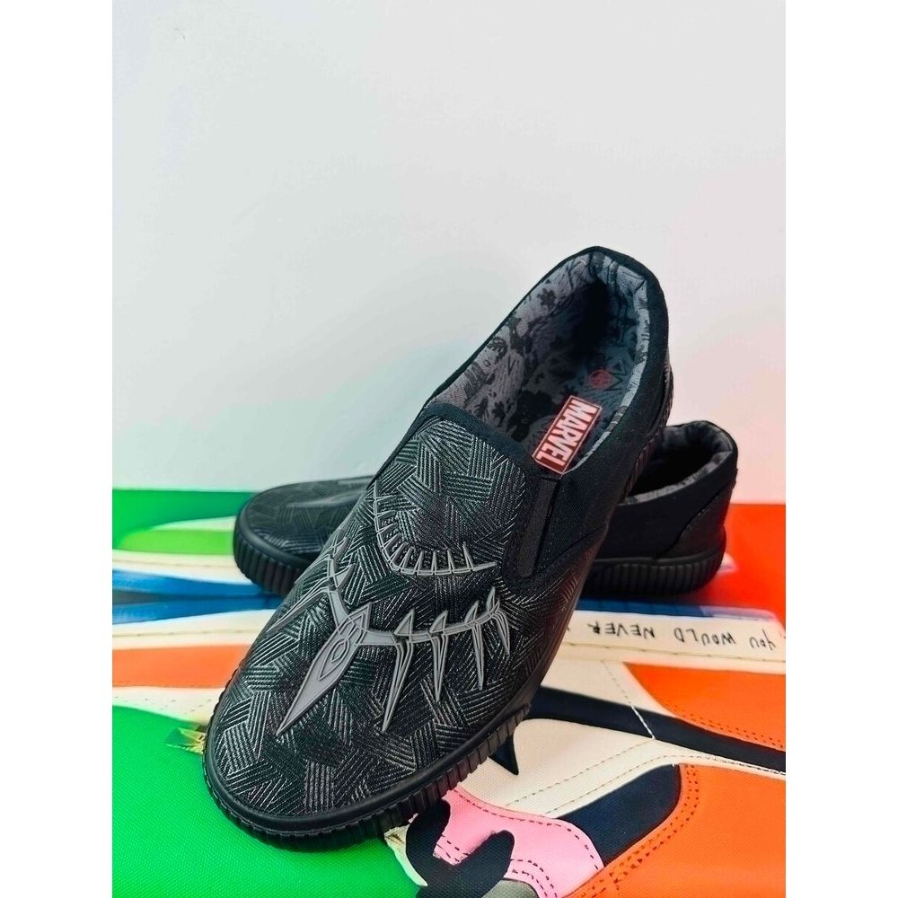 Marvel Mens Black Panther Slip On Shoes Size US 8